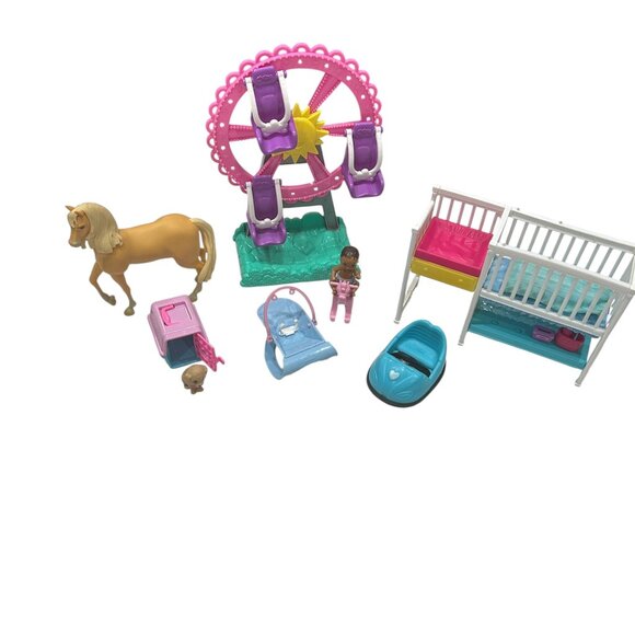 Barbie Accessories Bundle – Horse, Chelsea Ride, Nursery Pieces & More (7 pcs) - Picture 3 of 11